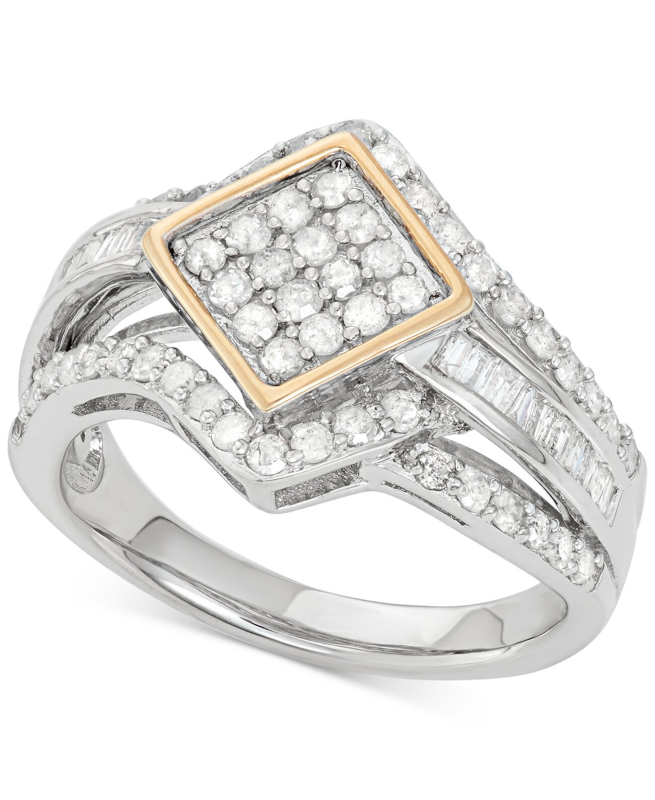 Кольцо с бриллиантом (1 карат) из золота 585 пробы и стерлингового серебра, созданное для Macy's Wrapped in Love