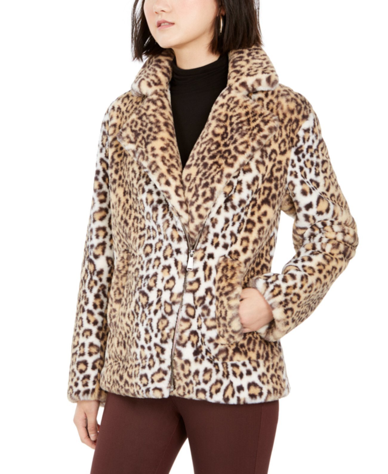 Пальто с леопардовым принтом из искусственного меха BCBGeneration
