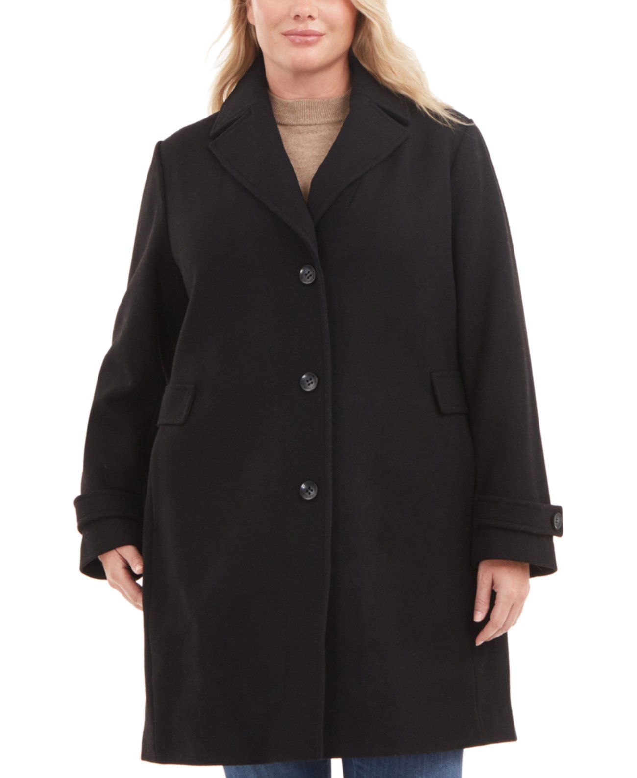 Шерстяное пальто с однобортным воротником и вырезом большого размера, созданное для Macy's Vince Camuto