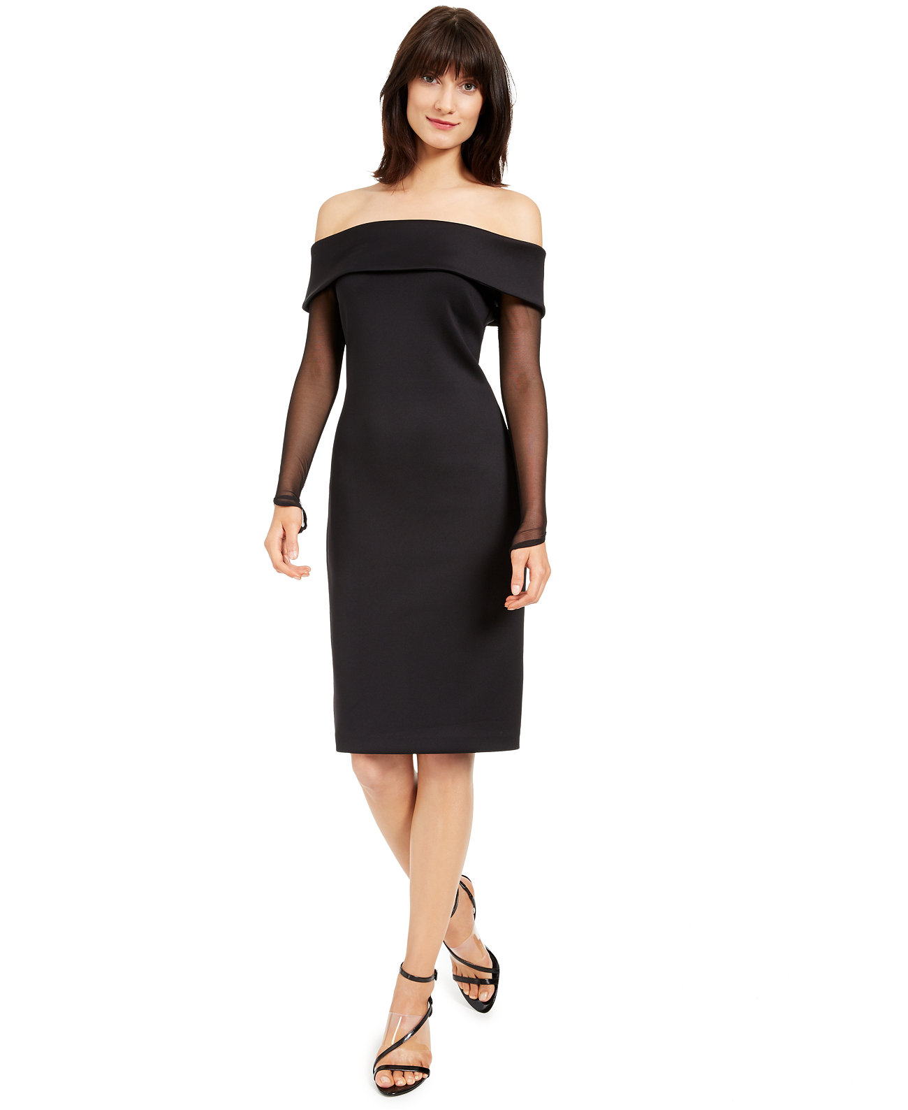 Платье с открытыми плечами Petite Illusion Calvin Klein