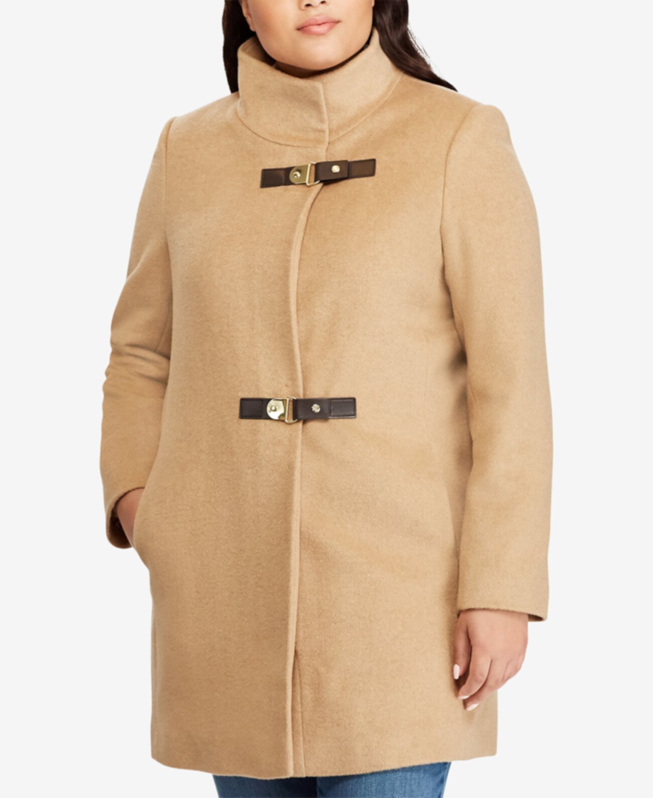 Пальто большого размера с пряжкой спереди, созданное для Macy's Ralph Lauren