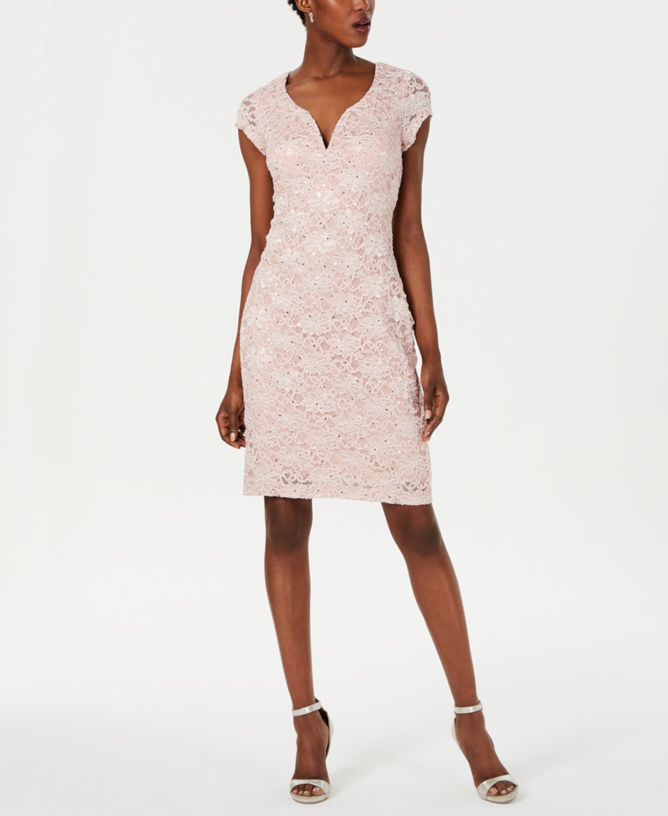 Кружевное платье-футляр с блестками и блестками Connected