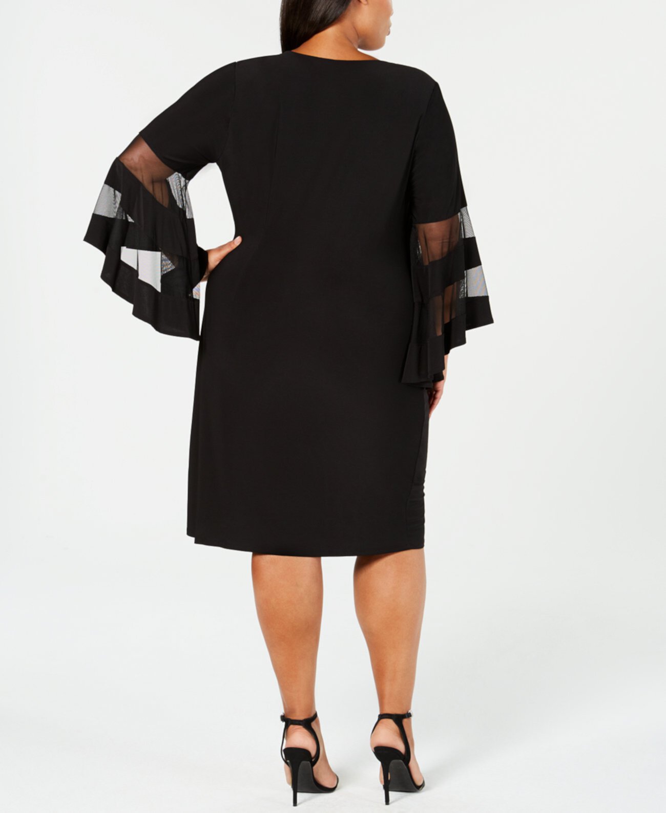Платье больших размеров Illusion с расклешенными рукавами R & M Richards