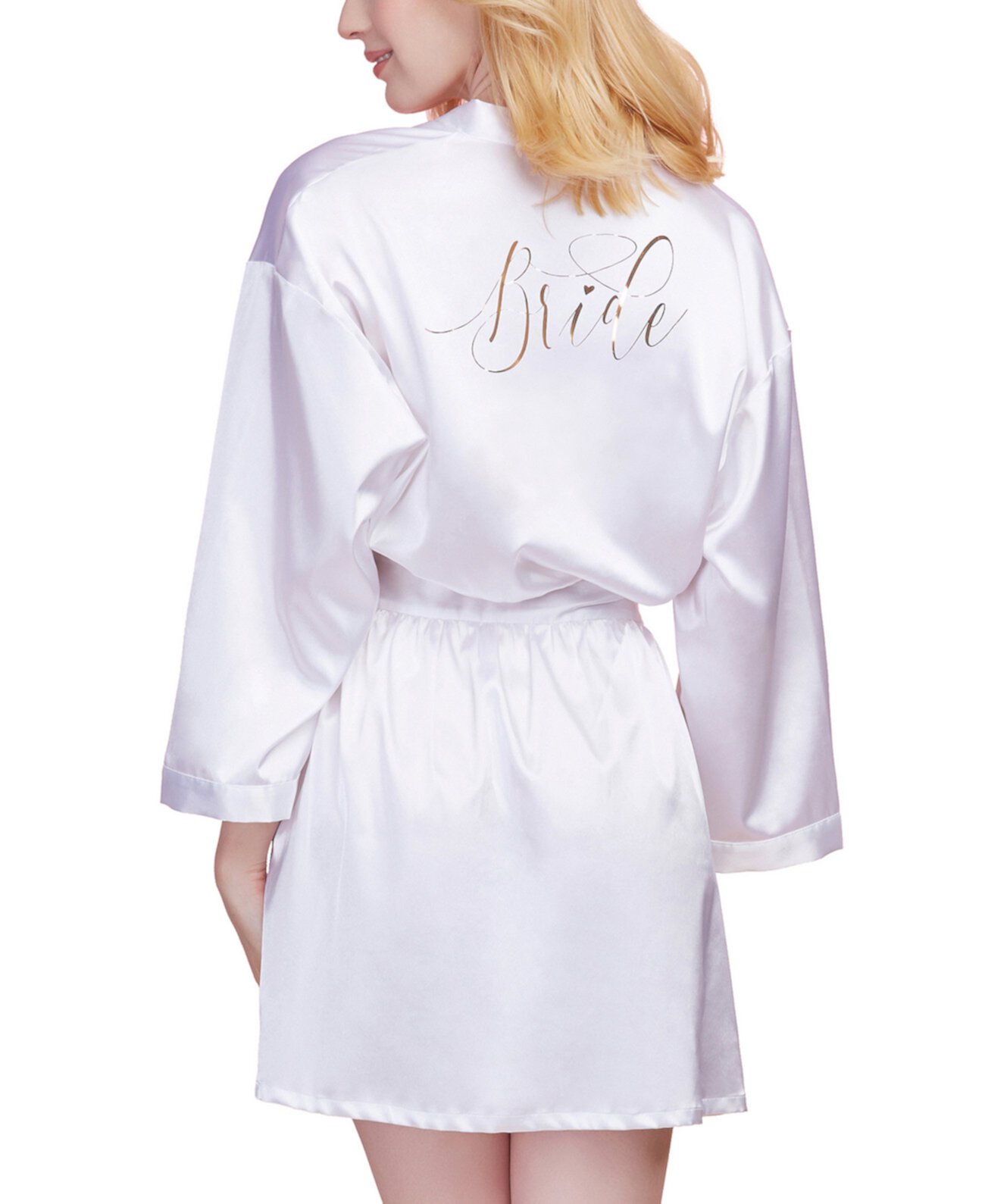 Женский атласный халат невесты из шармеза с регулируемой завязкой спереди Dreamgirl