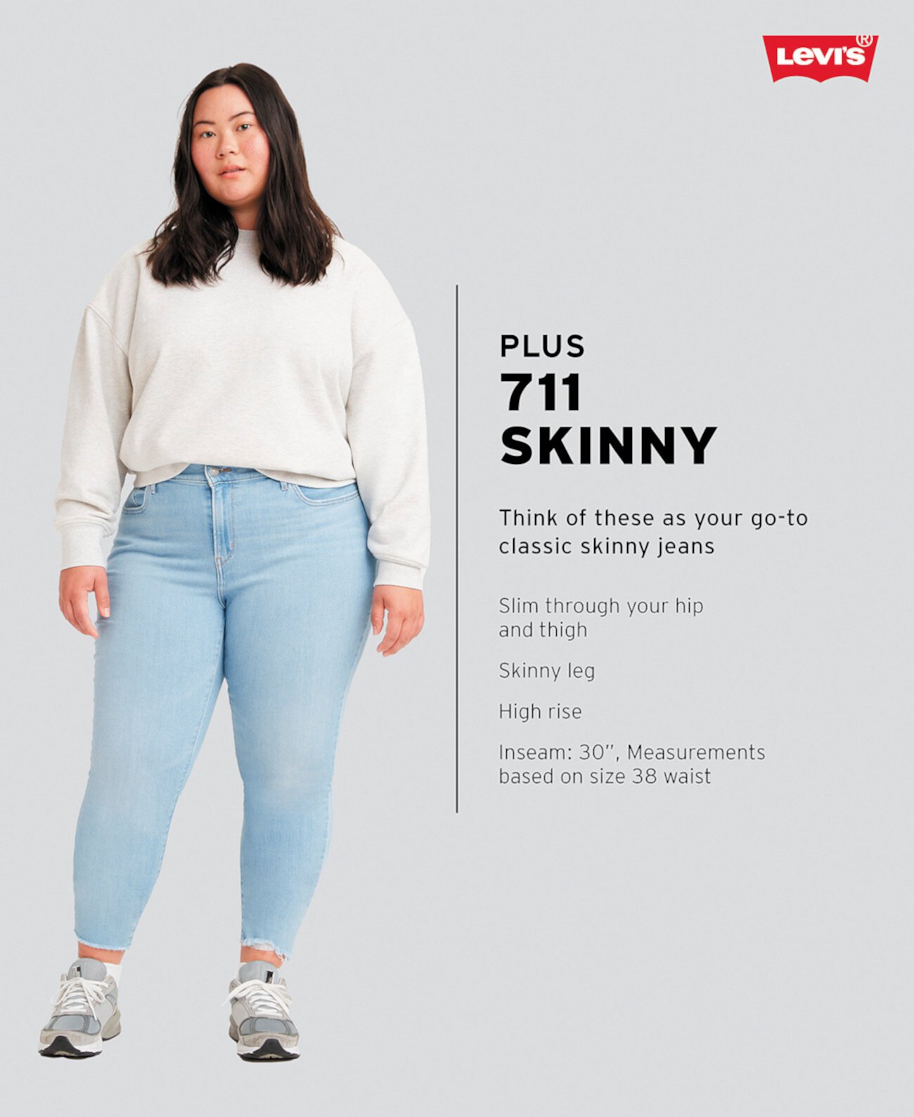 Женские Джинсы skinny Levi's® Trendy Plus Size 711 Levi's®