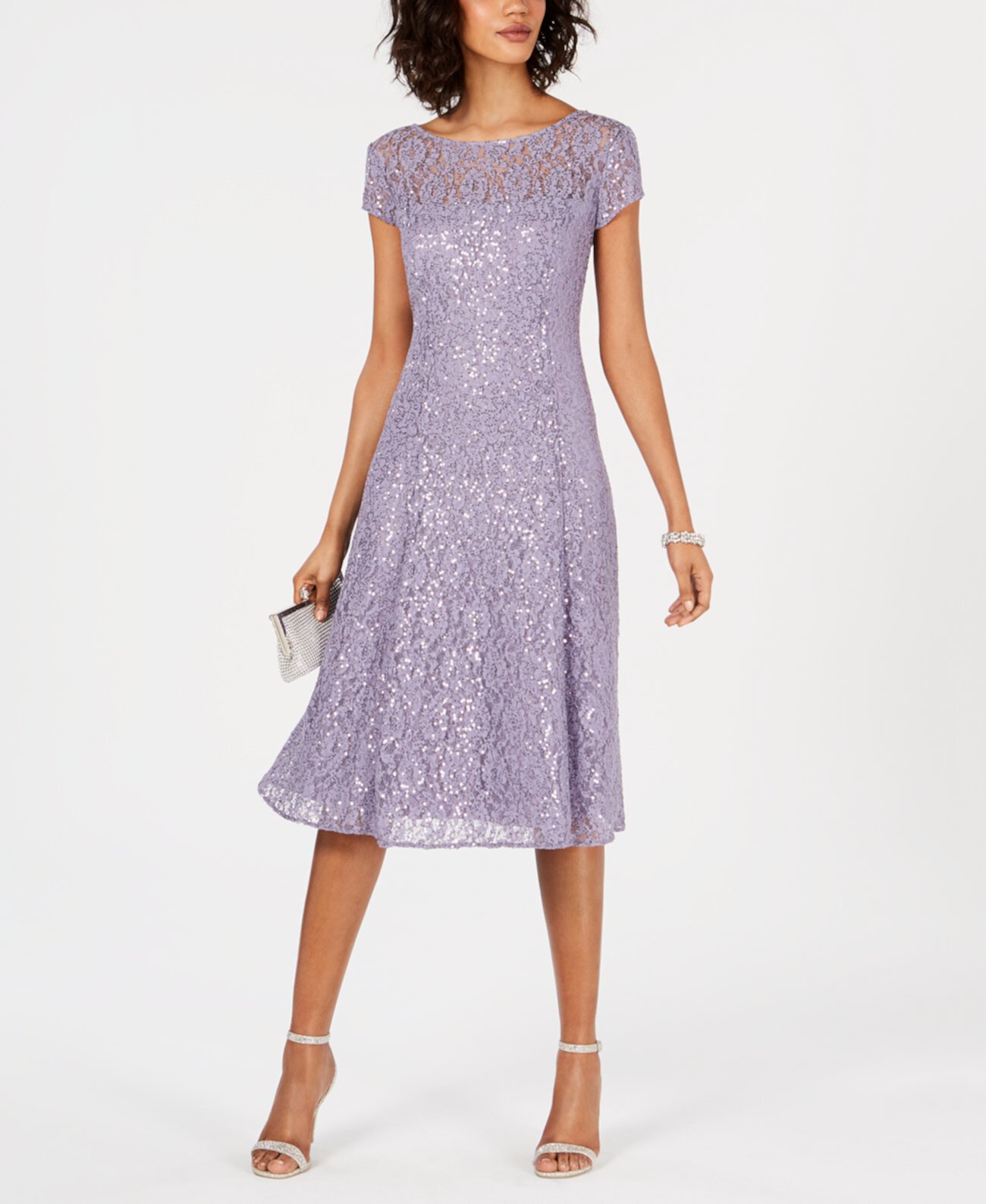 Sequined Lace Midi Dress SL Fashions