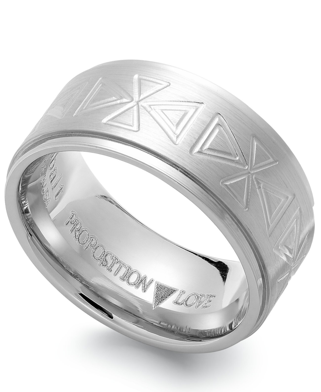 Обручальное кольцо с кобальтовым треугольником Proposition Love