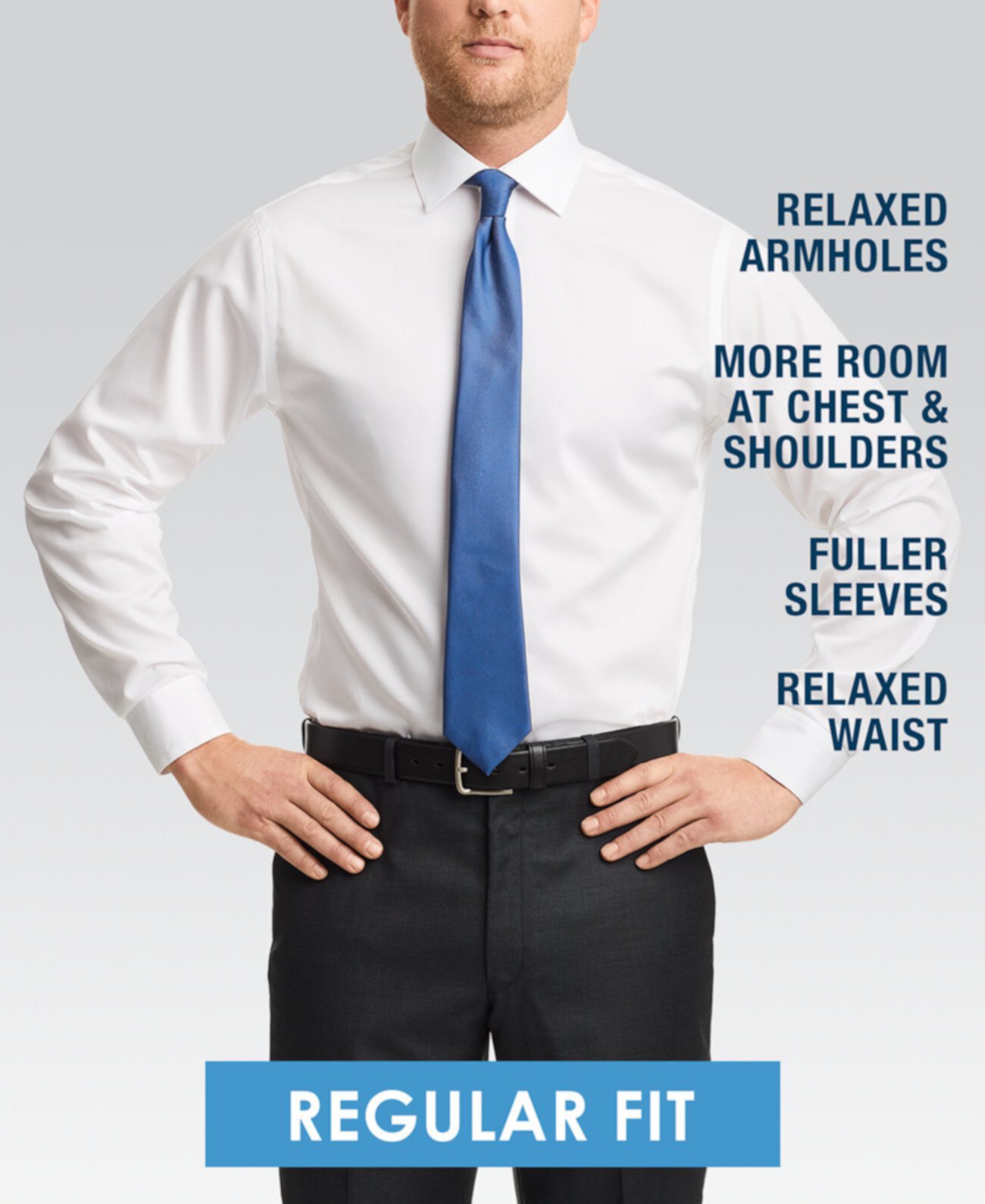 Мужская однотонная голубая классическая рубашка Madison Classic / Regular Fit Non-Iron Supima Solid Pinpoint Brooks Brothers