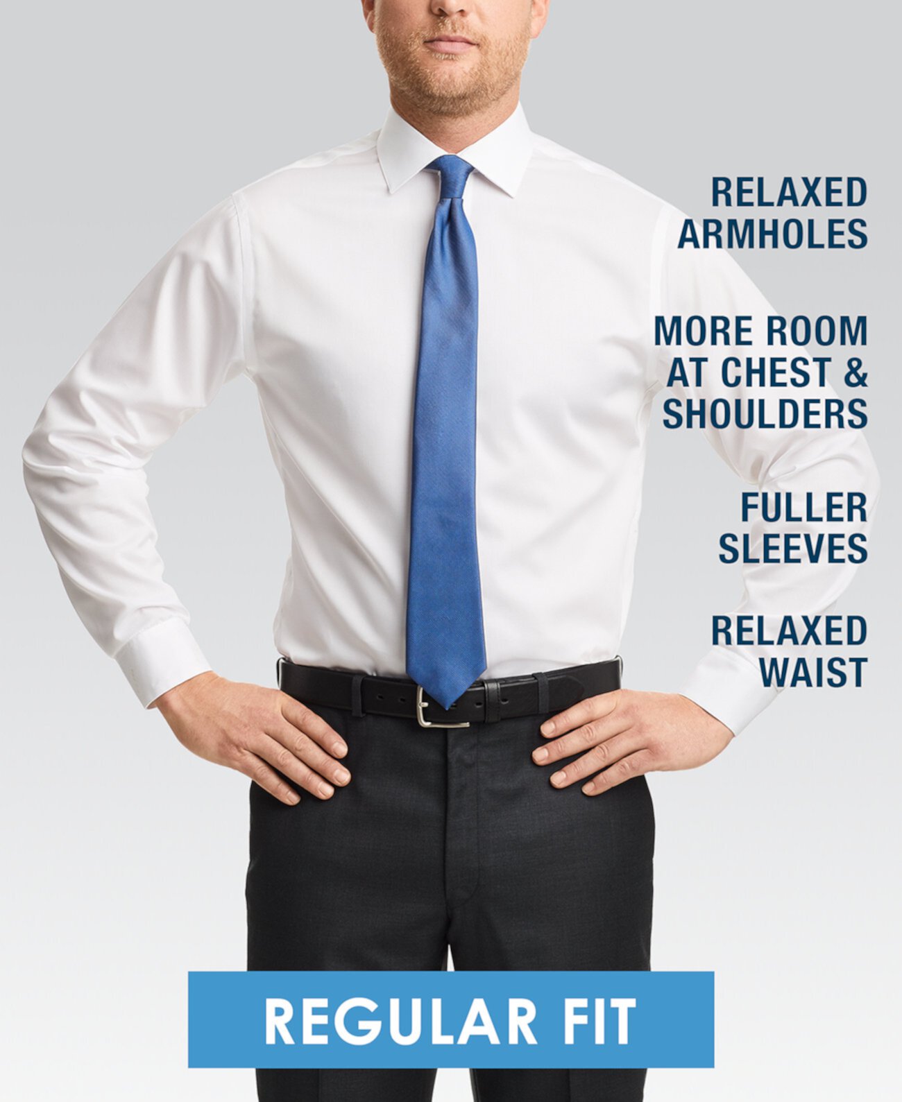 Мужская классическая/обычная классическая рубашка стрейч без железа Calvin Klein