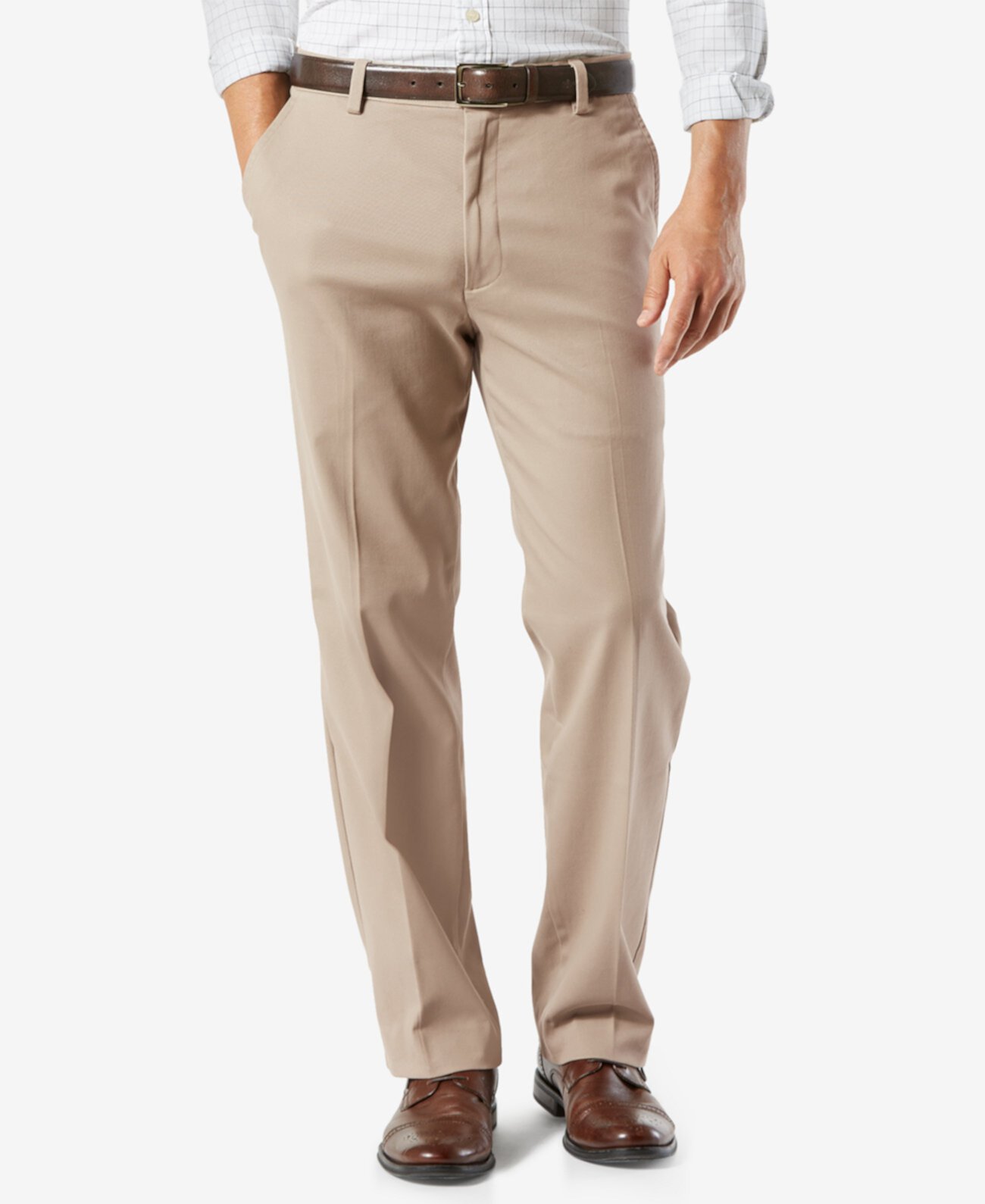 Мужские брюки стрейч цвета хаки легкого кроя классического кроя для больших и высоких Dockers