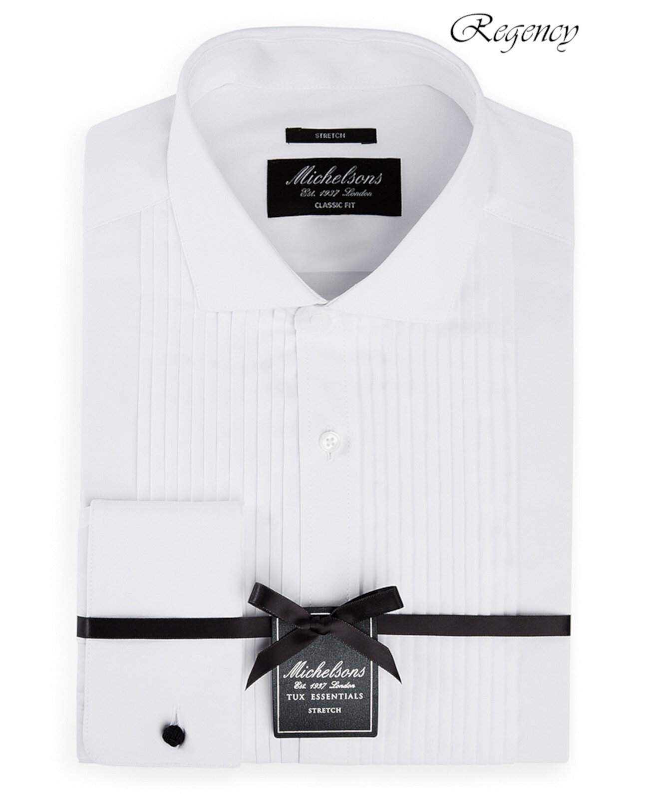 of London Мужская классическая / эластичная рубашка-смокинг из плотной французской манжеты MICHELSONS OF LONDON