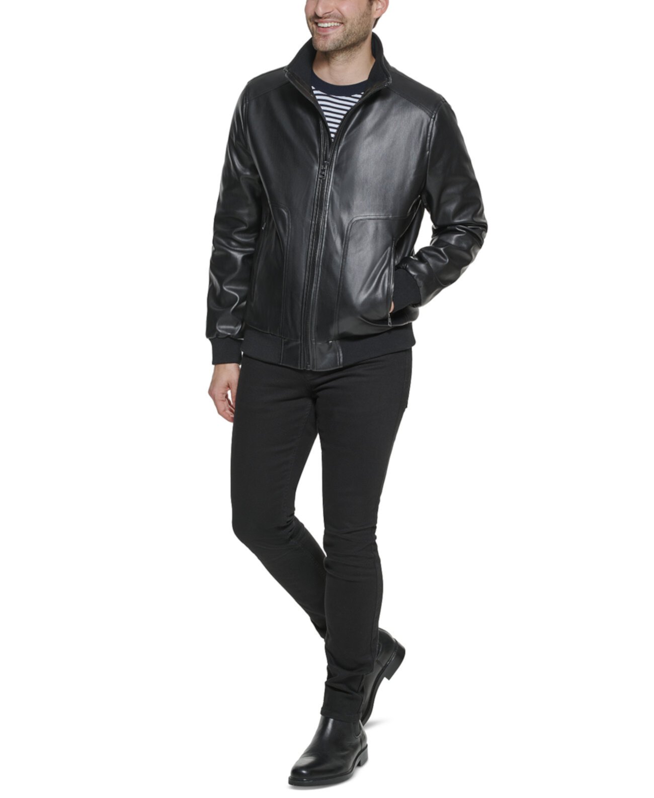 Мужская куртка-бомбер из искусственной кожи Calvin Klein
