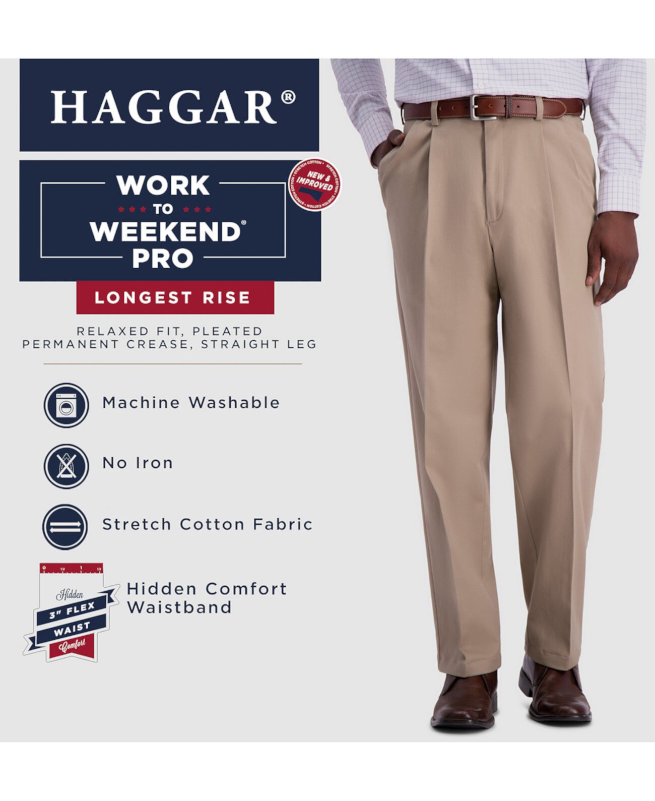 Мужские повседневные брюки без рукавов с эластичными вставками W2W PRO HAGGAR