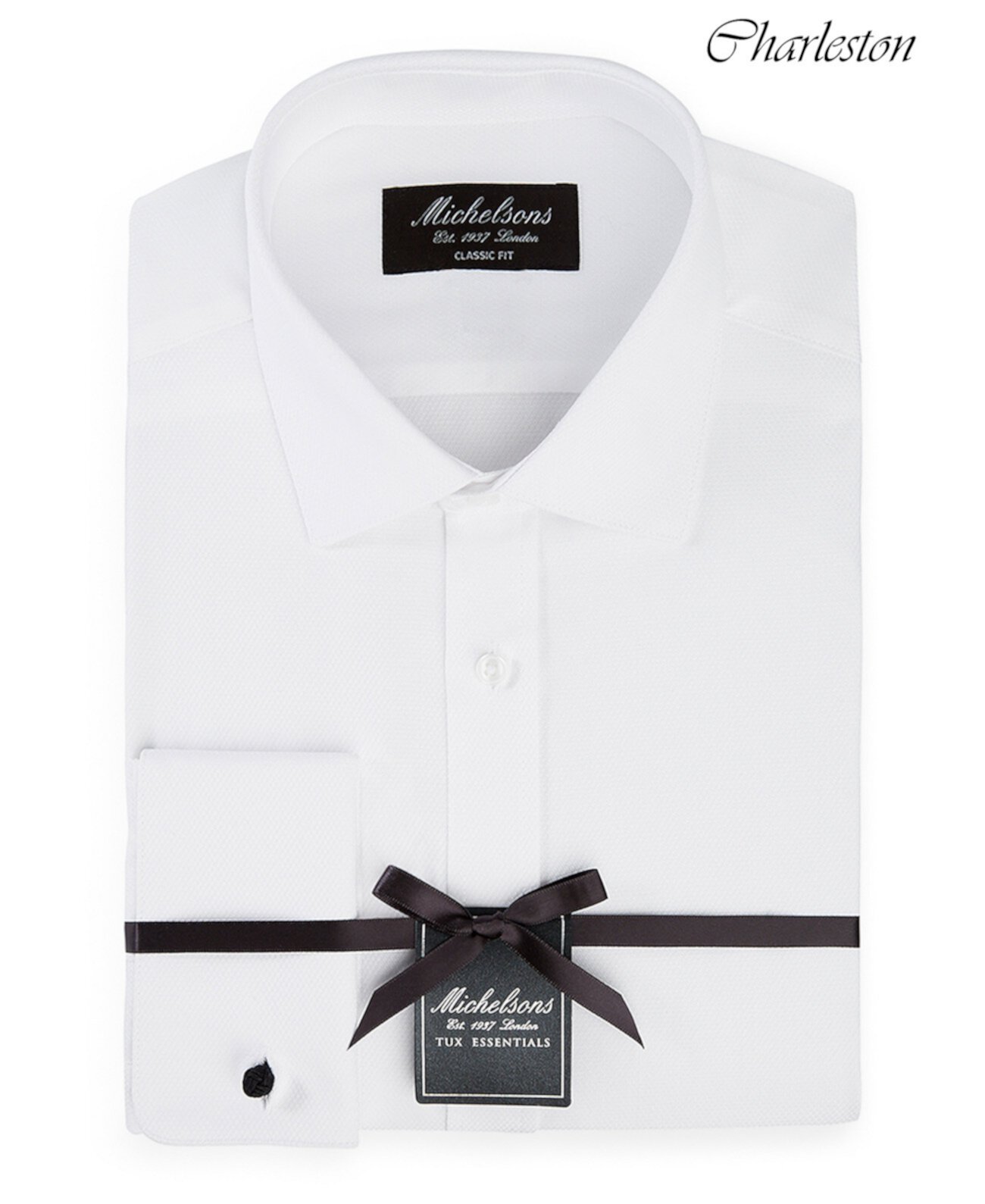 of London Мужская классическая / классическая рубашка в твердом стиле с французскими манжетами MICHELSONS OF LONDON