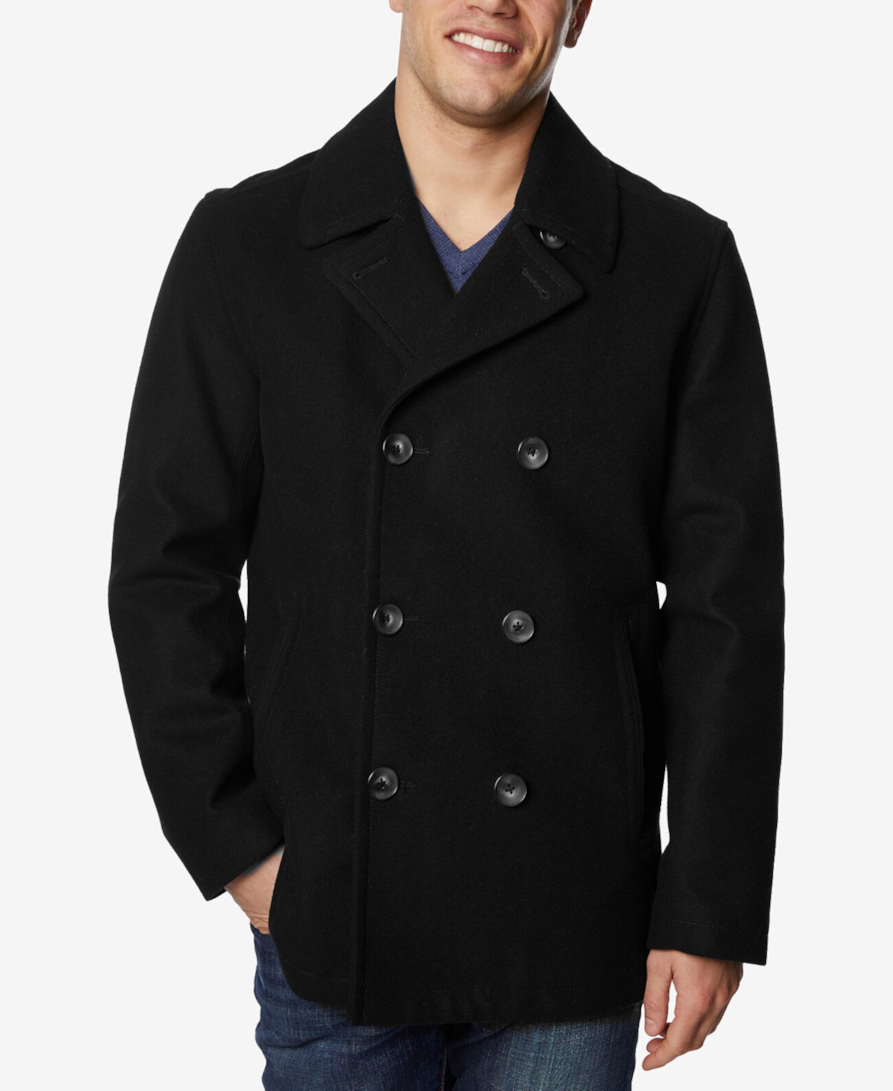 Мужской пальто-пиджак Nautica из шерсти и с воротником на пуговицах Nautica
