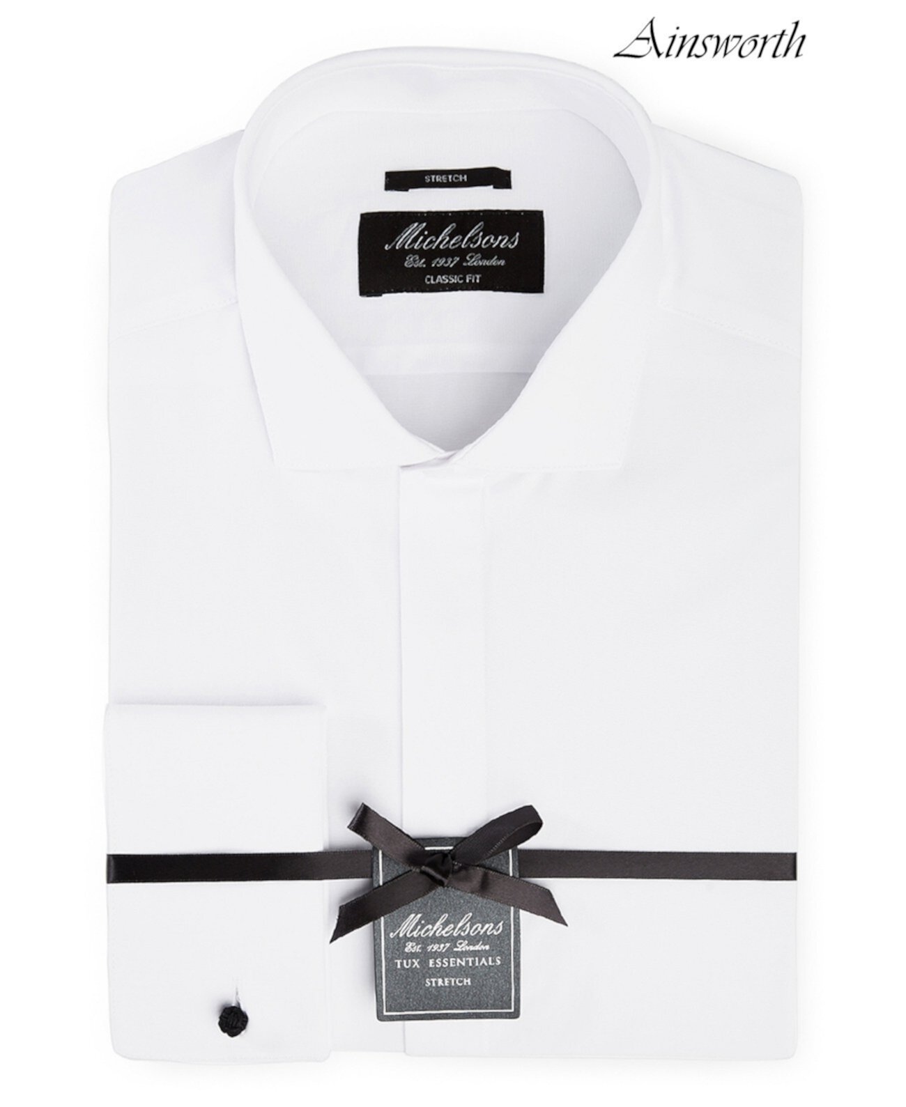 of London Мужская классическая / эластичная рубашка-смокинг из плотной французской манжеты MICHELSONS OF LONDON