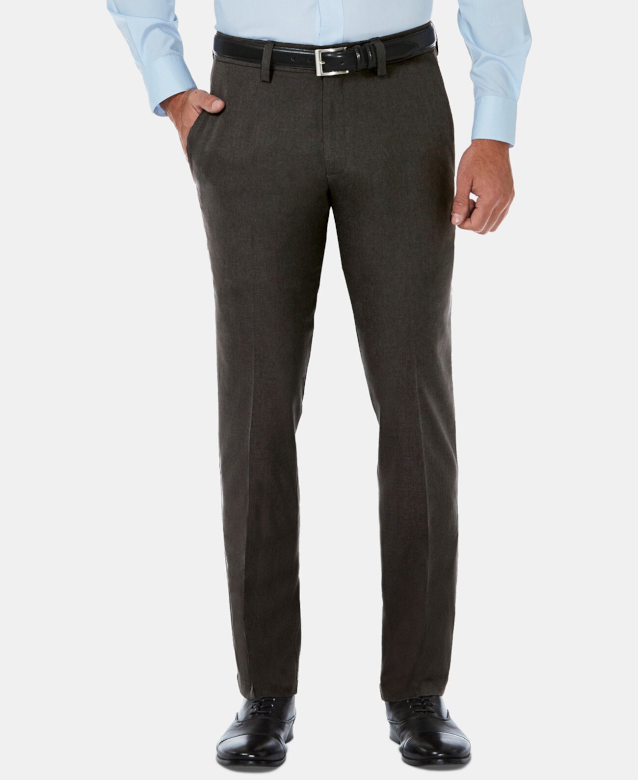 Мужские прохладные 18 Pro Slim-Fit 4-полосные стрейч-влагоотводящие не железные классические брюки HAGGAR