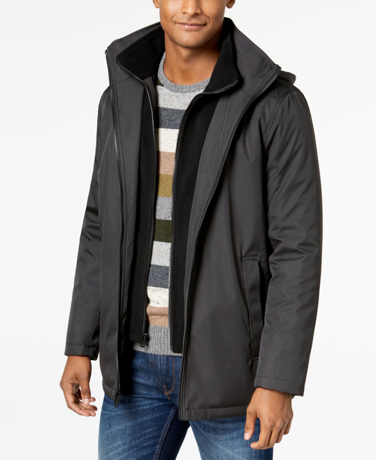 Мужская куртка на молнии из рипстопа с флисовым нагрудником Calvin Klein