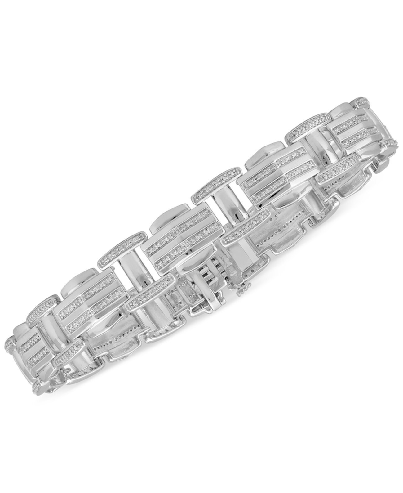 Мужской браслет с бриллиантами (1/2 карата) из стерлингового серебра Macy's