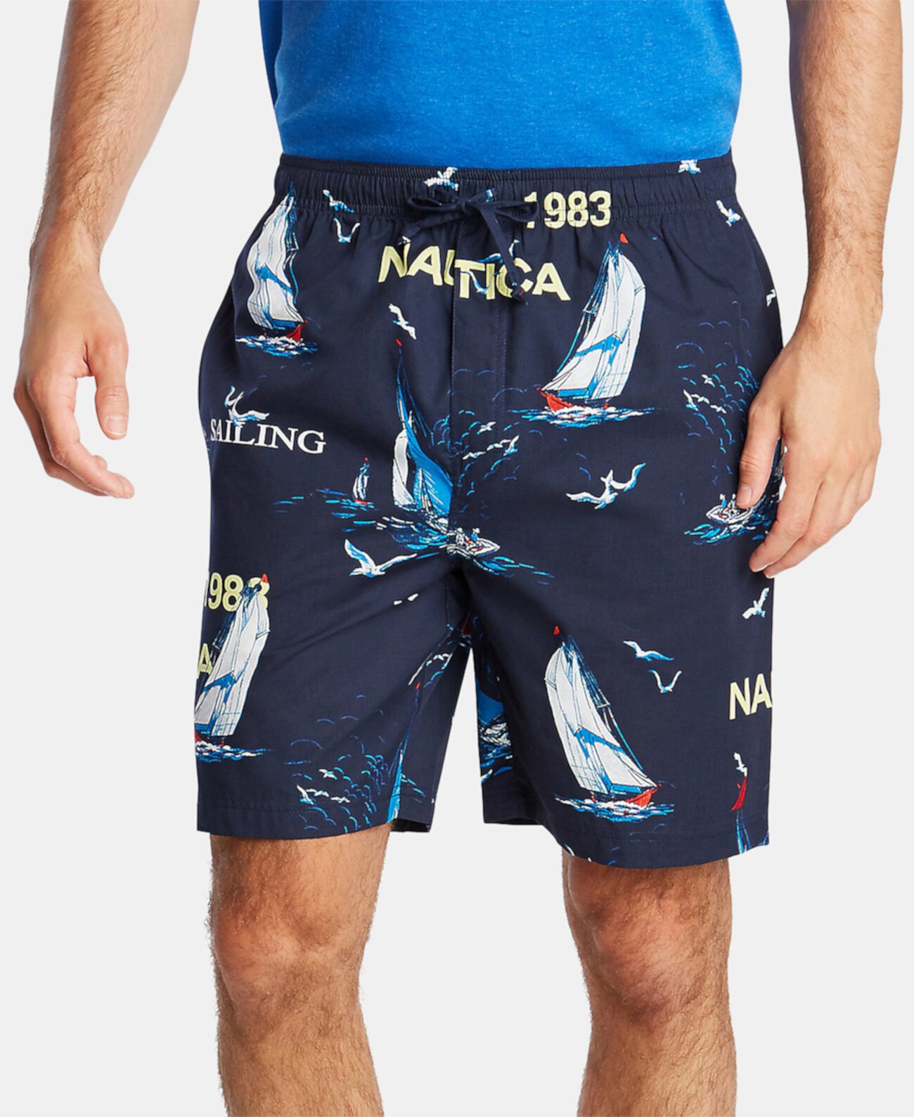 Мужские хлопковые пижамные шорты с принтом парусника Nautica