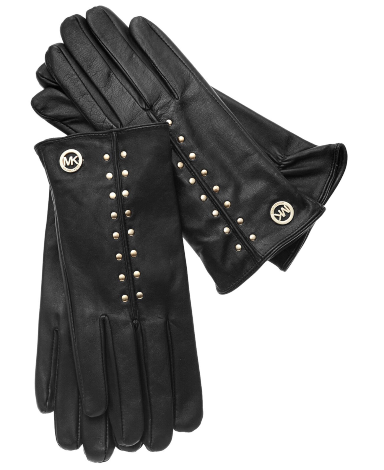 Кожаные перчатки с шипами Astor Michael Kors