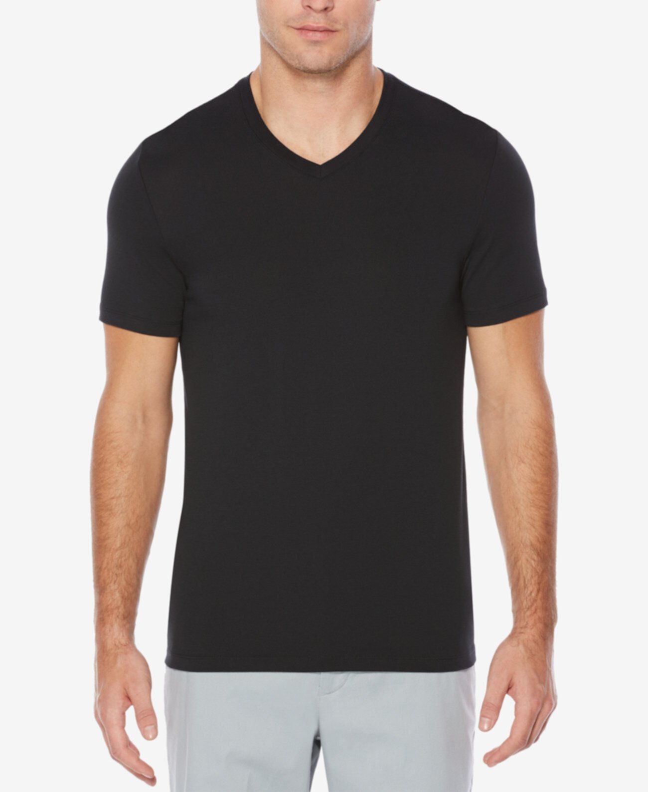 Мужская футболка с V-образным вырезом и высокой эластичностью Perry Ellis