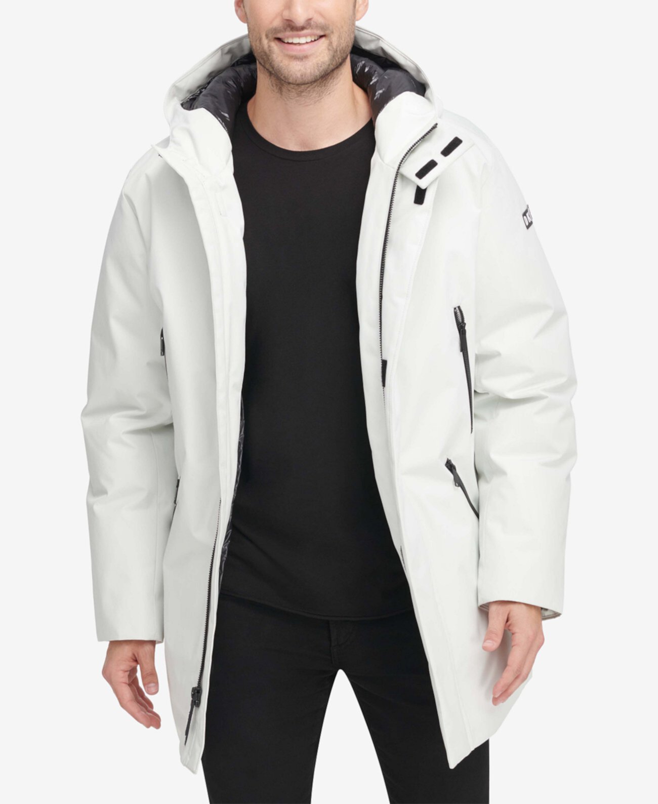 Мужская куртка с капюшоном в полный рост, созданная для Macy's DKNY