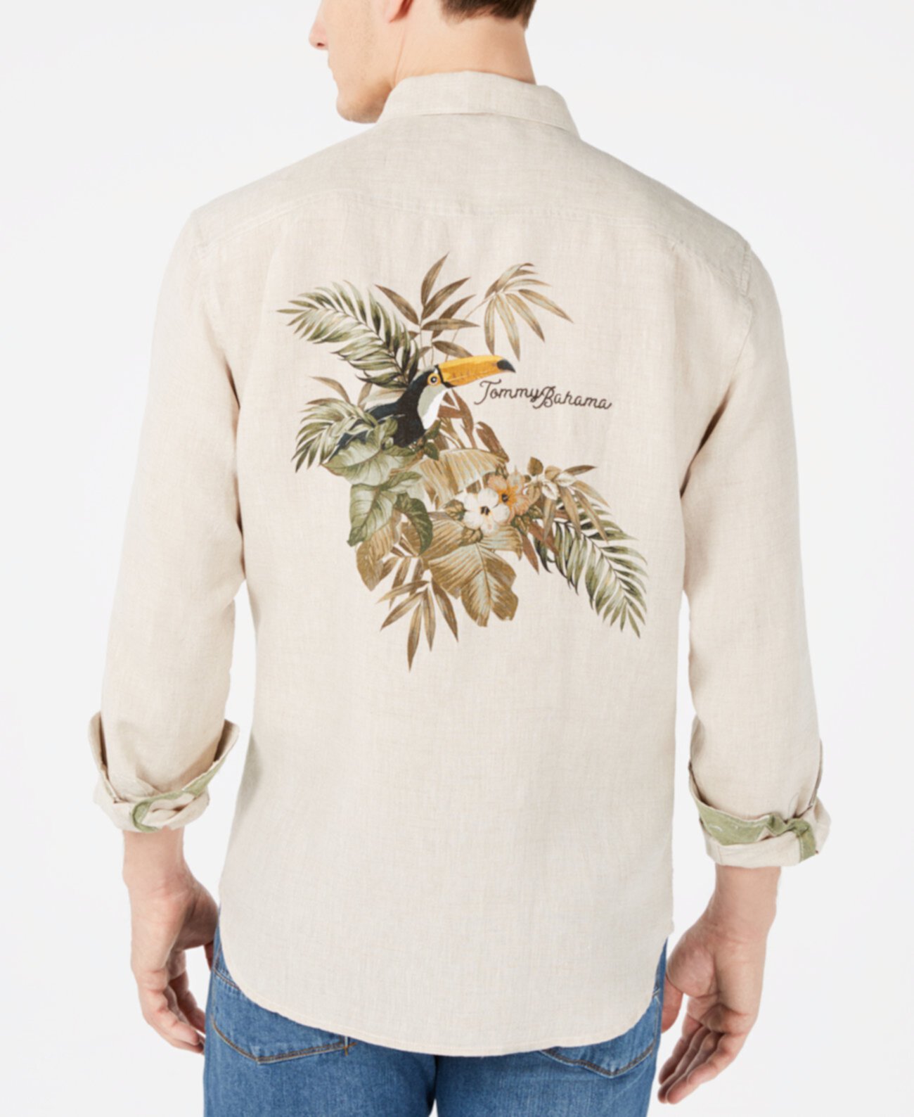 Мужская льняная рубашка с тропическим принтом Toucan Escape Tommy Bahama