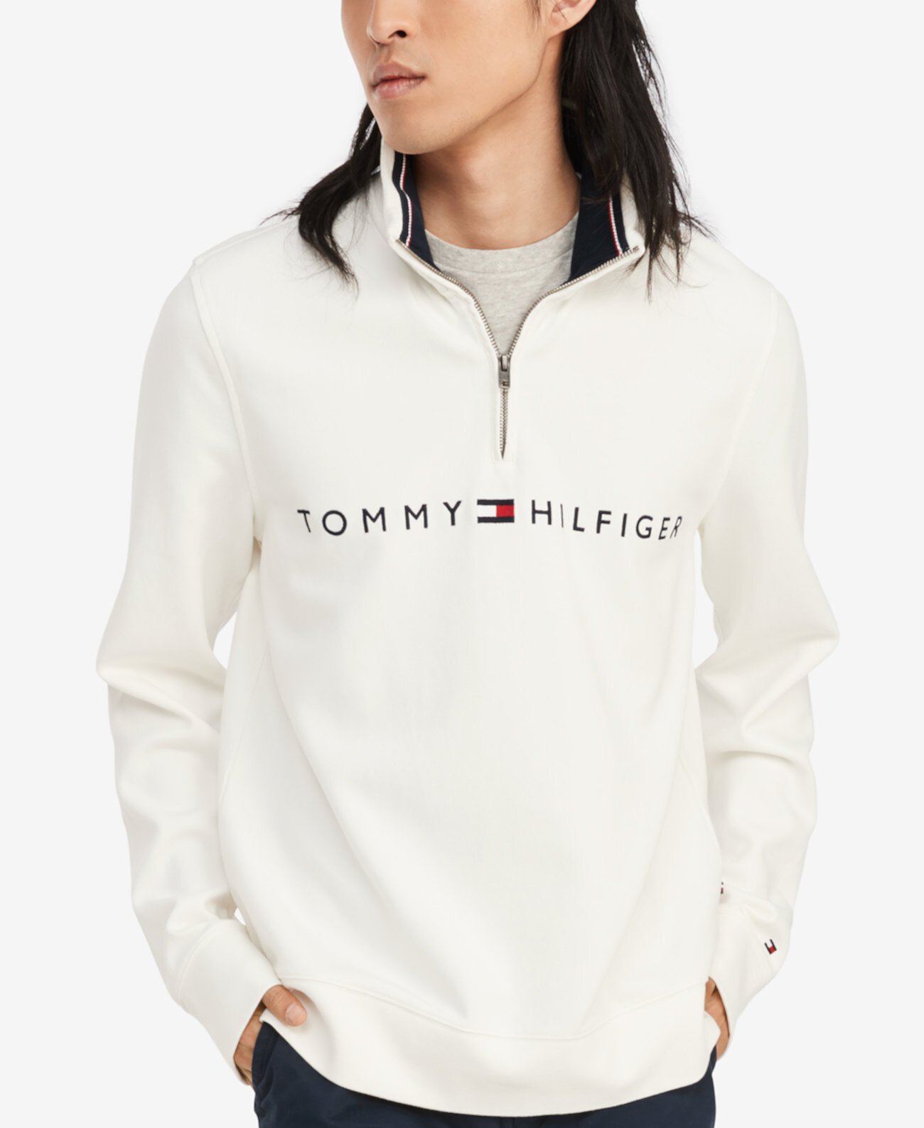 Мужской пуловер с французскими рёбрами на молнии Tommy Hilfiger