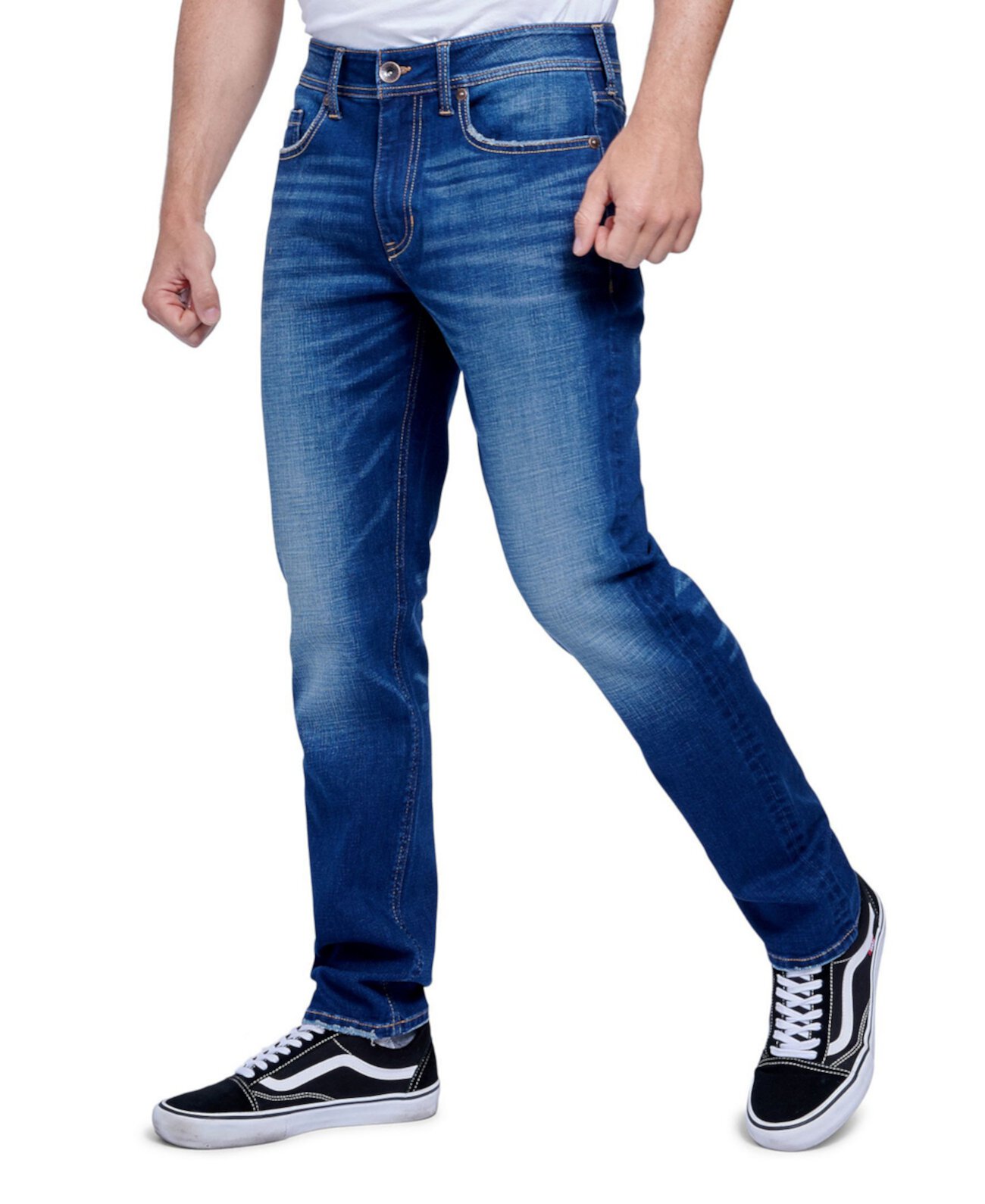 Джинсы Мужские зауженные спортивные джинсы Slim Fit Cut с 5 карманами Seven7