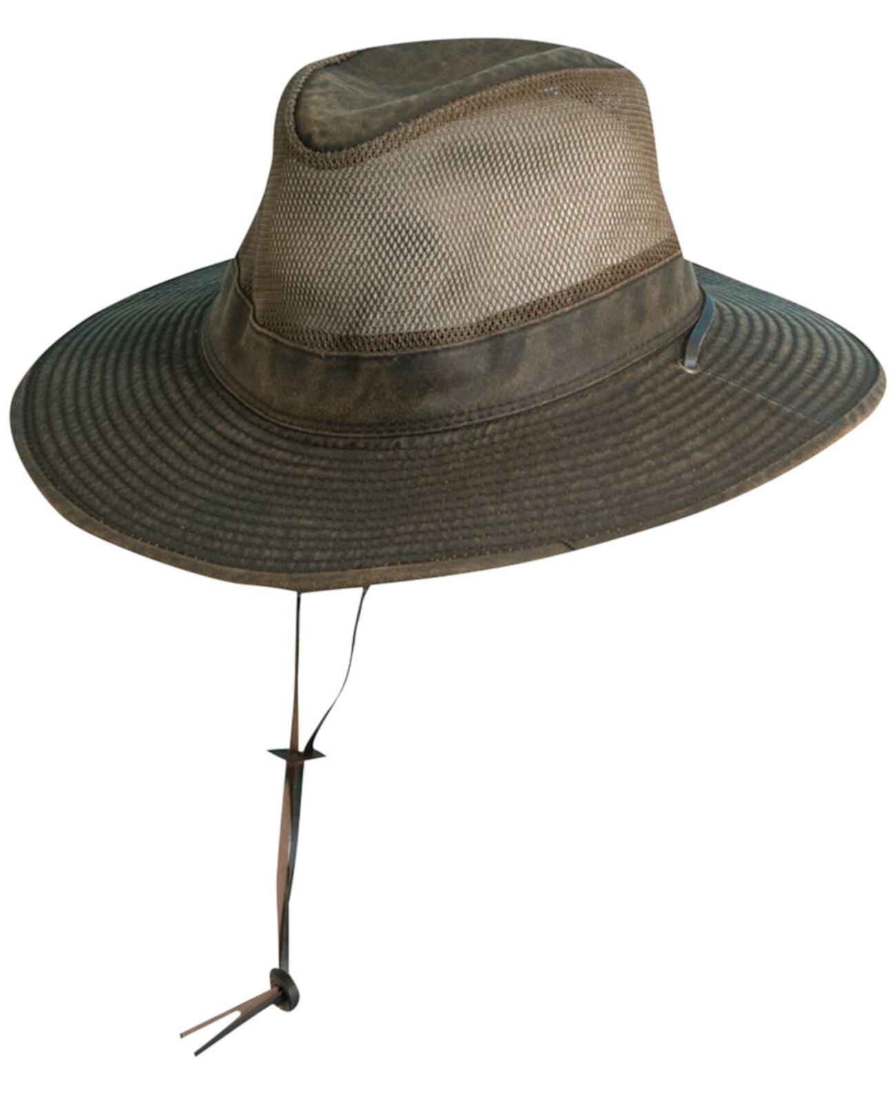 Мужская кожаная сафари-шляпа с большими полями Dorfman Pacific