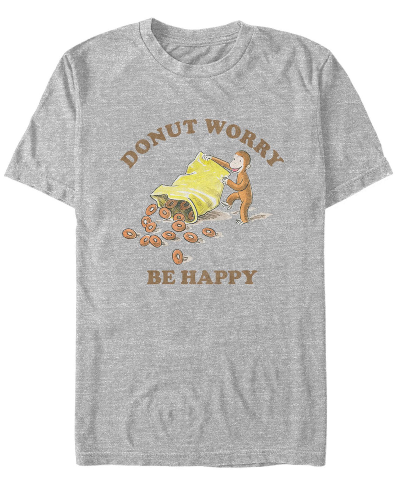 Мужская футболка с коротким рукавом George Donut Worry Be Happy Curious George