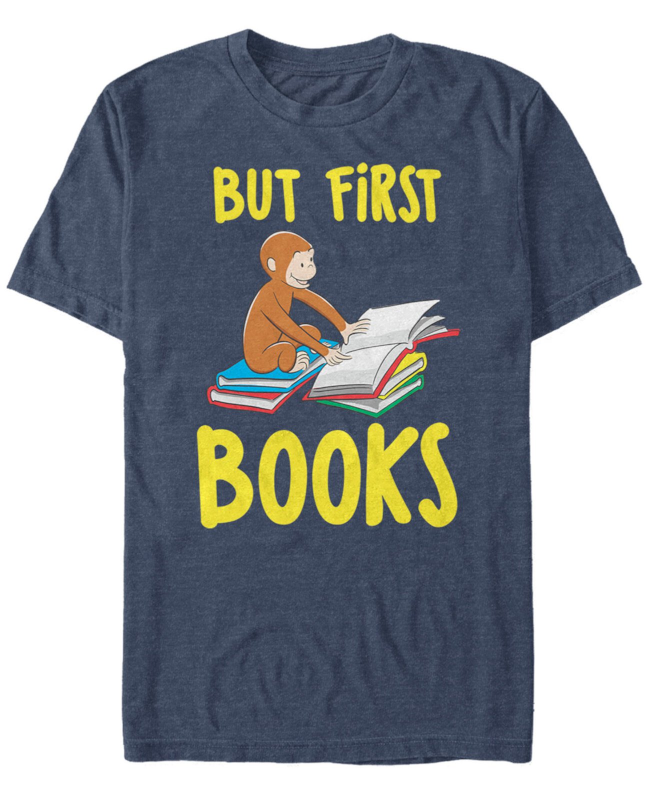 Первая мужская футболка с коротким рукавом Books Books Curious George