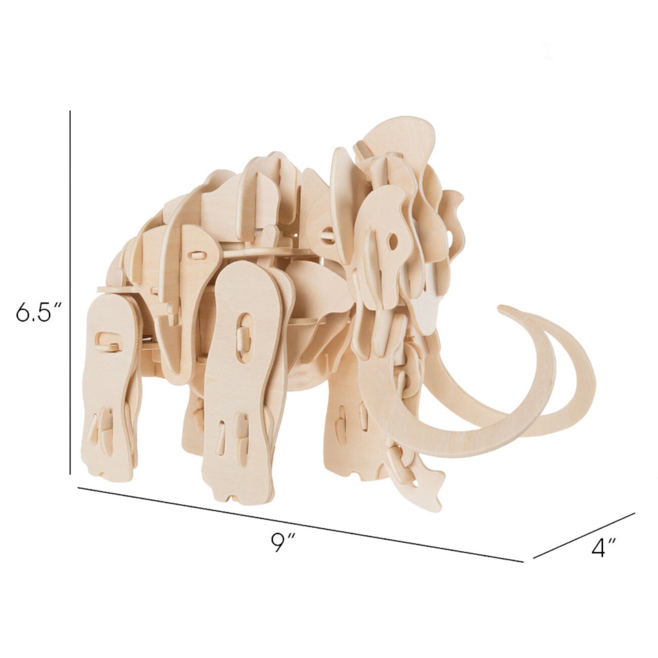 3D Деревянная шерстяная мамонтовая головоломка Hey Play Trademark Global