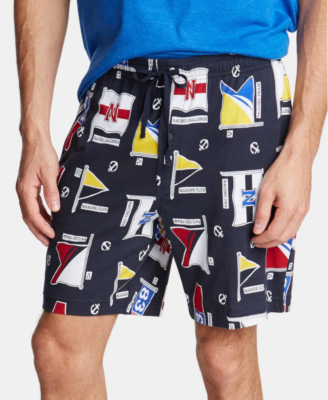 Мужские хлопковые пижамные шорты с флагом Nautica