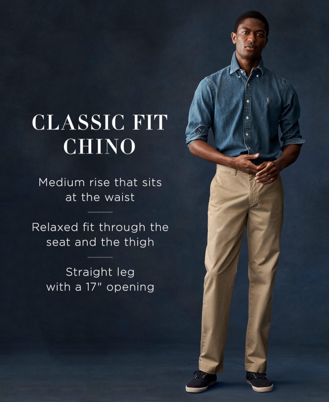 Мужские классические эластичные брюки-чинос Bedford Ralph Lauren