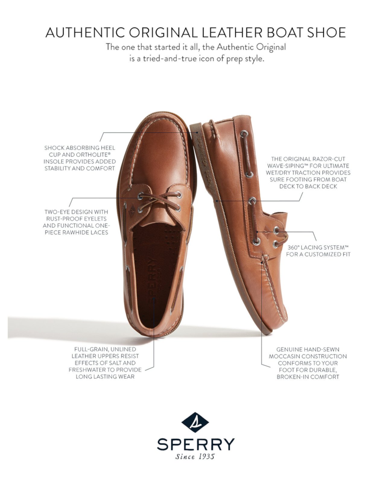 Женские кожаные туфли Sperry на молдинговой подошве с шнуровкой Sperry