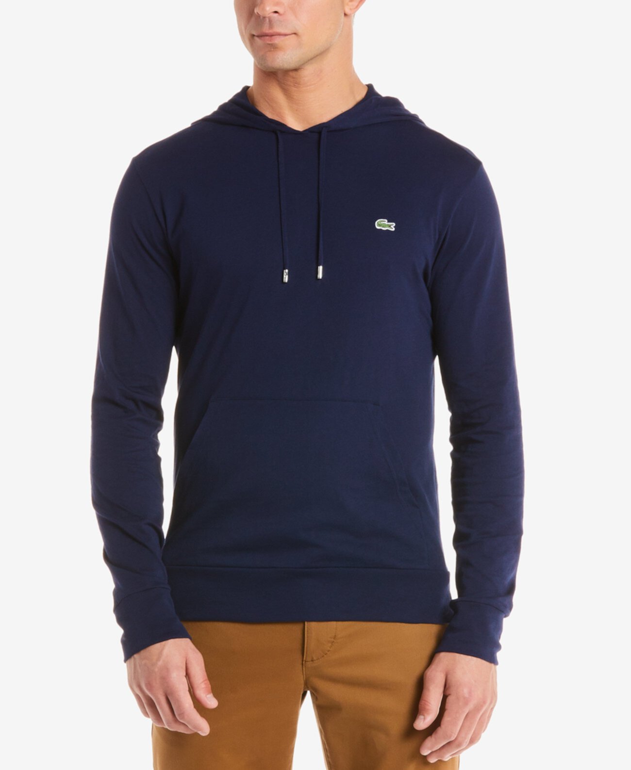 Мужская Футболка Lacoste Hoodie Jersey Long Sleeve Tee Shirt with Kangaroo Pocket Lacoste