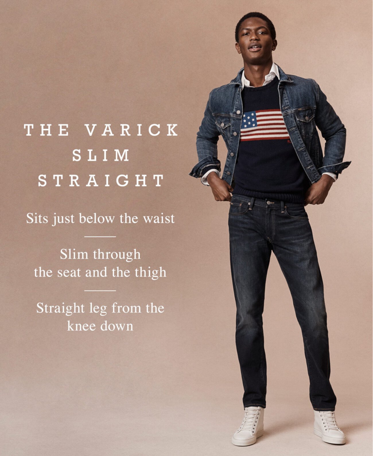 Мужские прямые джинсы слим Varick Ralph Lauren