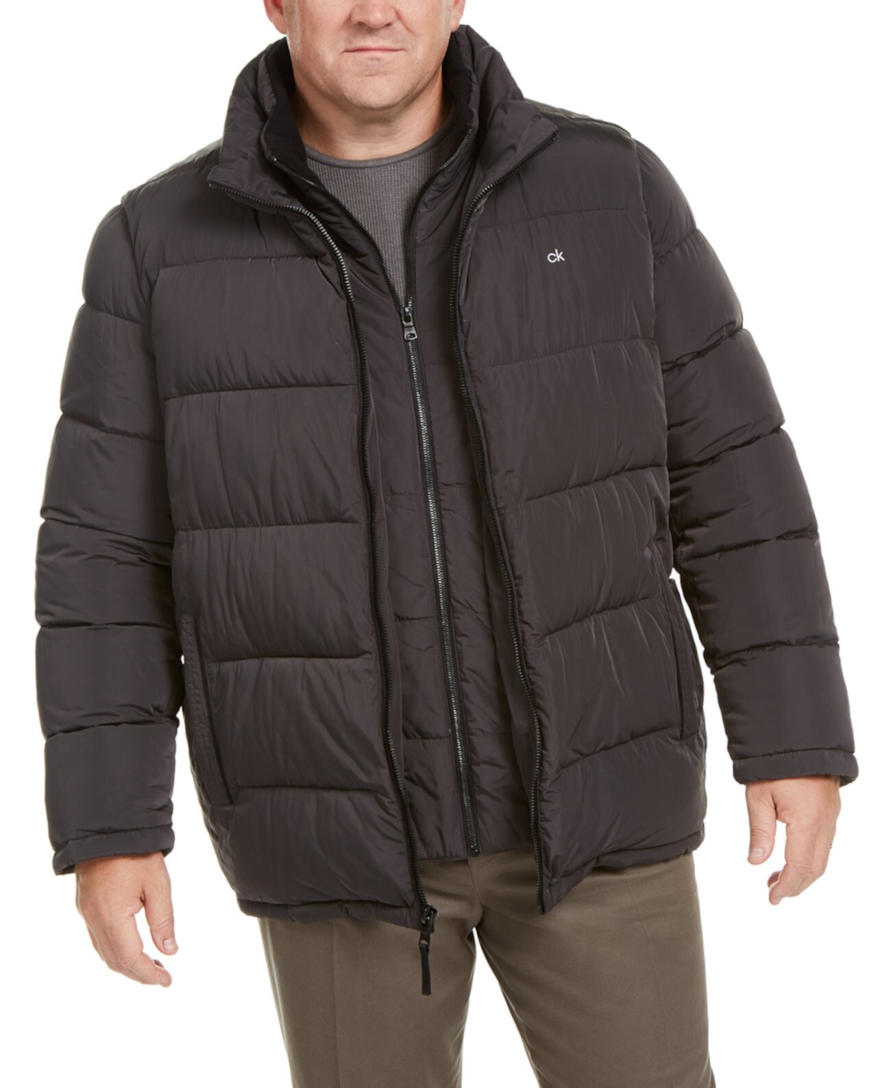 Мужское пуховое пальто с пуговицами Big & Tall, созданное для Macy's Calvin Klein