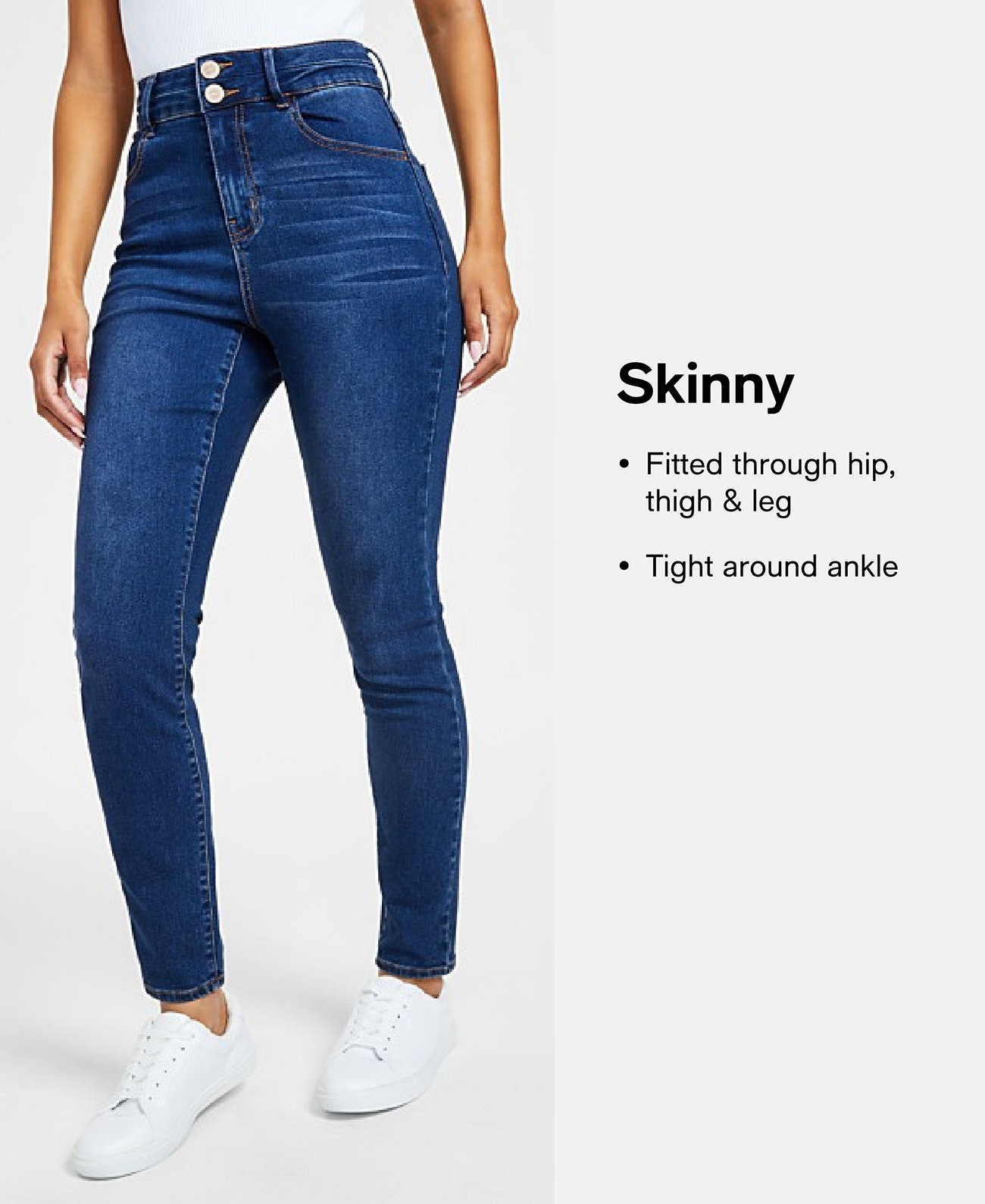 Женские джинсы-скинни с высокой посадкой и изогнутым краем, созданные для Macy's I.N.C. International Concepts