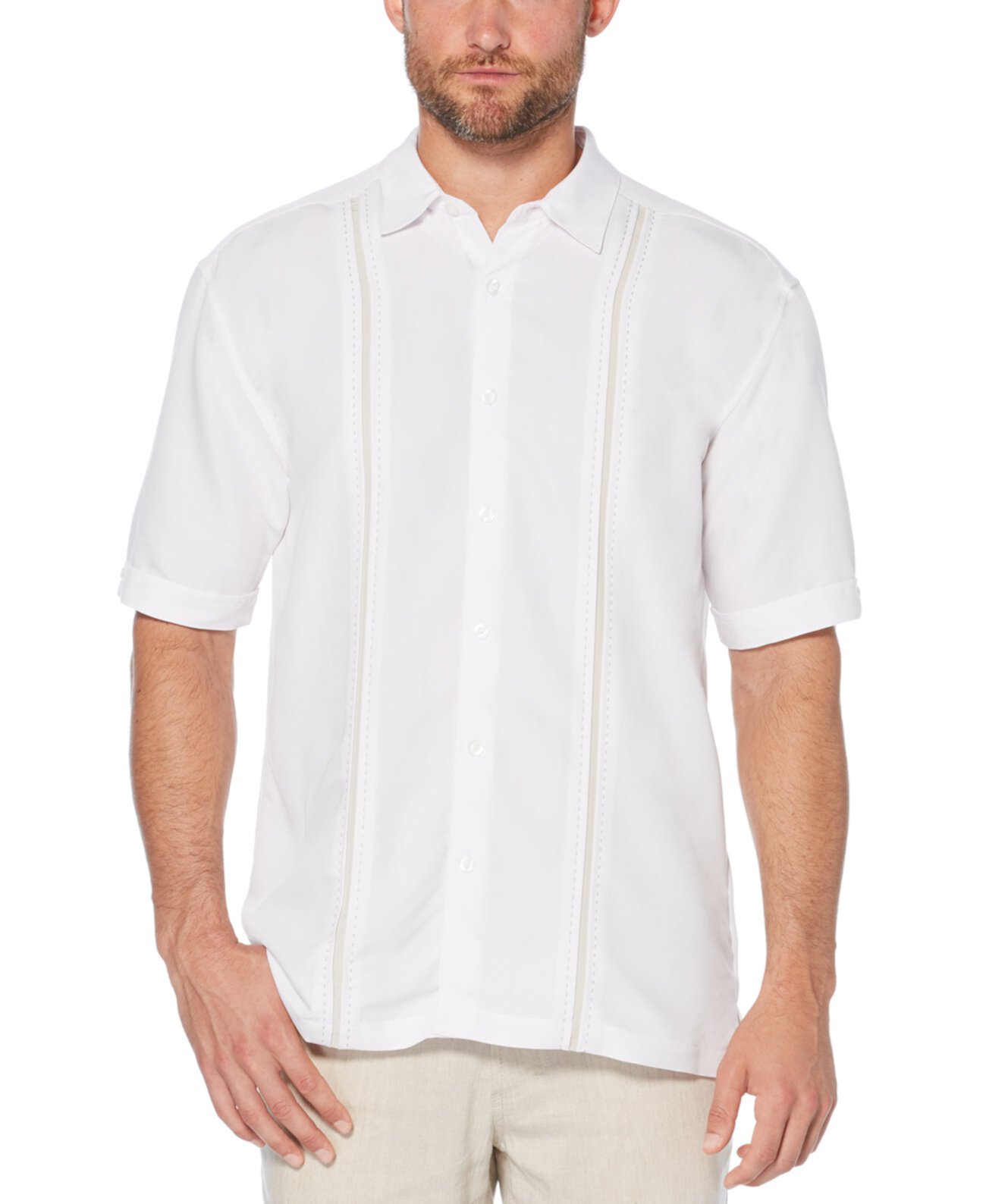 Мужская рубашка с коротким рукавом в большую и высокую полоску Cubavera