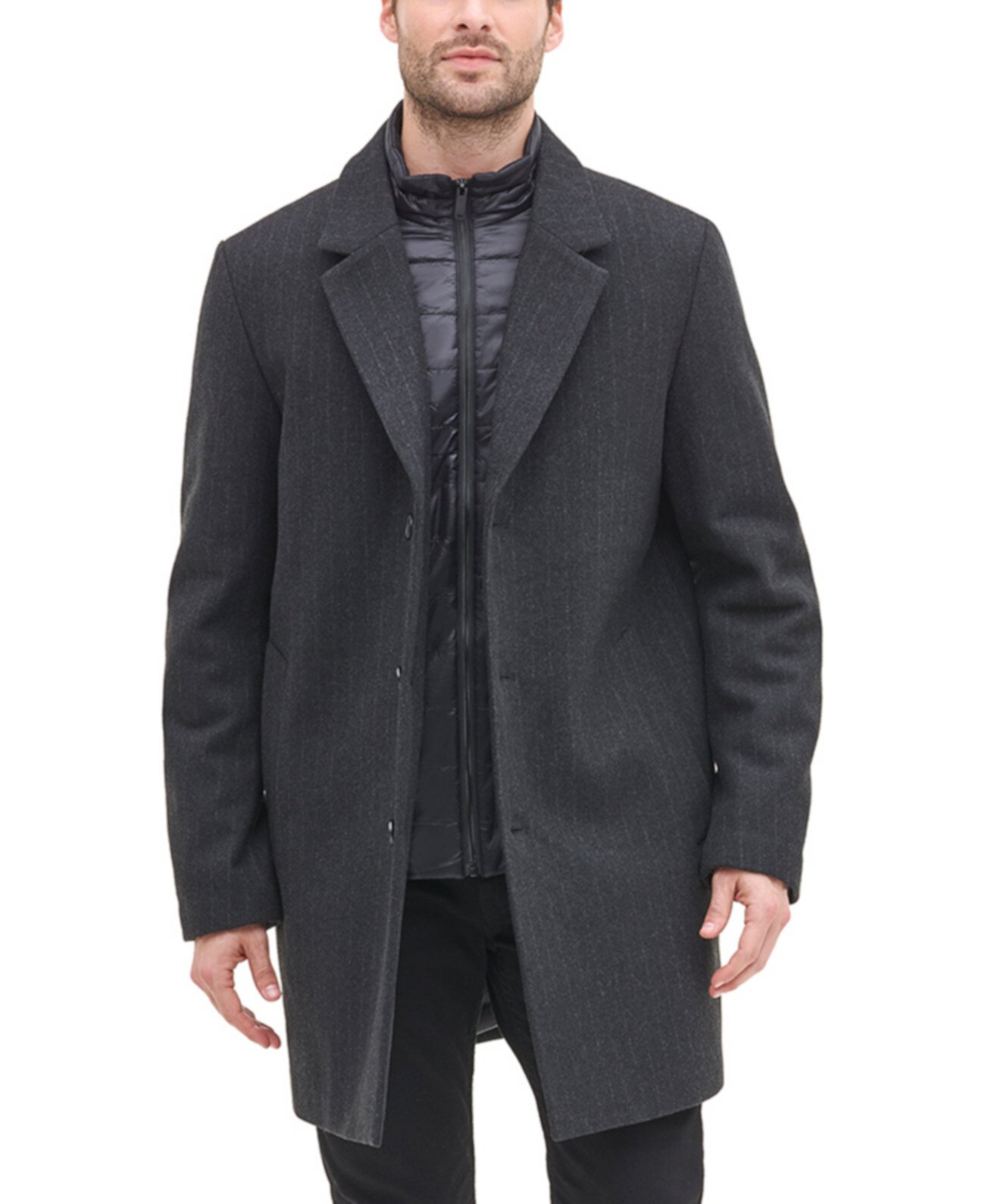 Мужское верхнее пальто со съемным стеганым нагрудником, созданное для Macy's DKNY