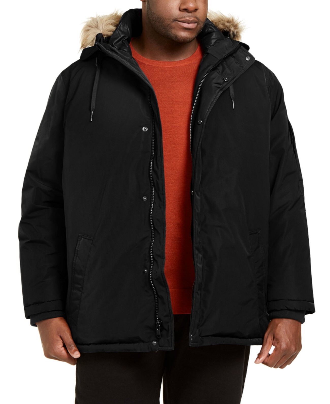 Мужская куртка-пуховик с капюшоном из искусственного меха с отделкой из искусственного меха Calvin Klein