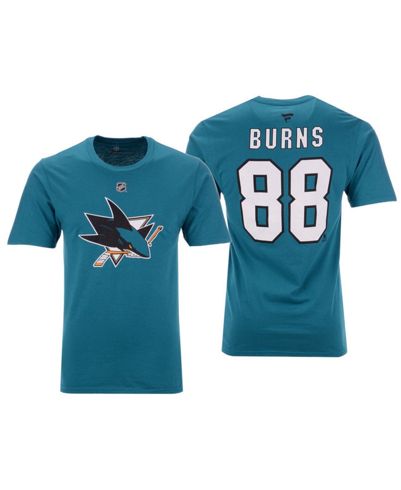 Мужская футболка Brent Burns San Jose Sharks с подлинным именем и номером Majestic