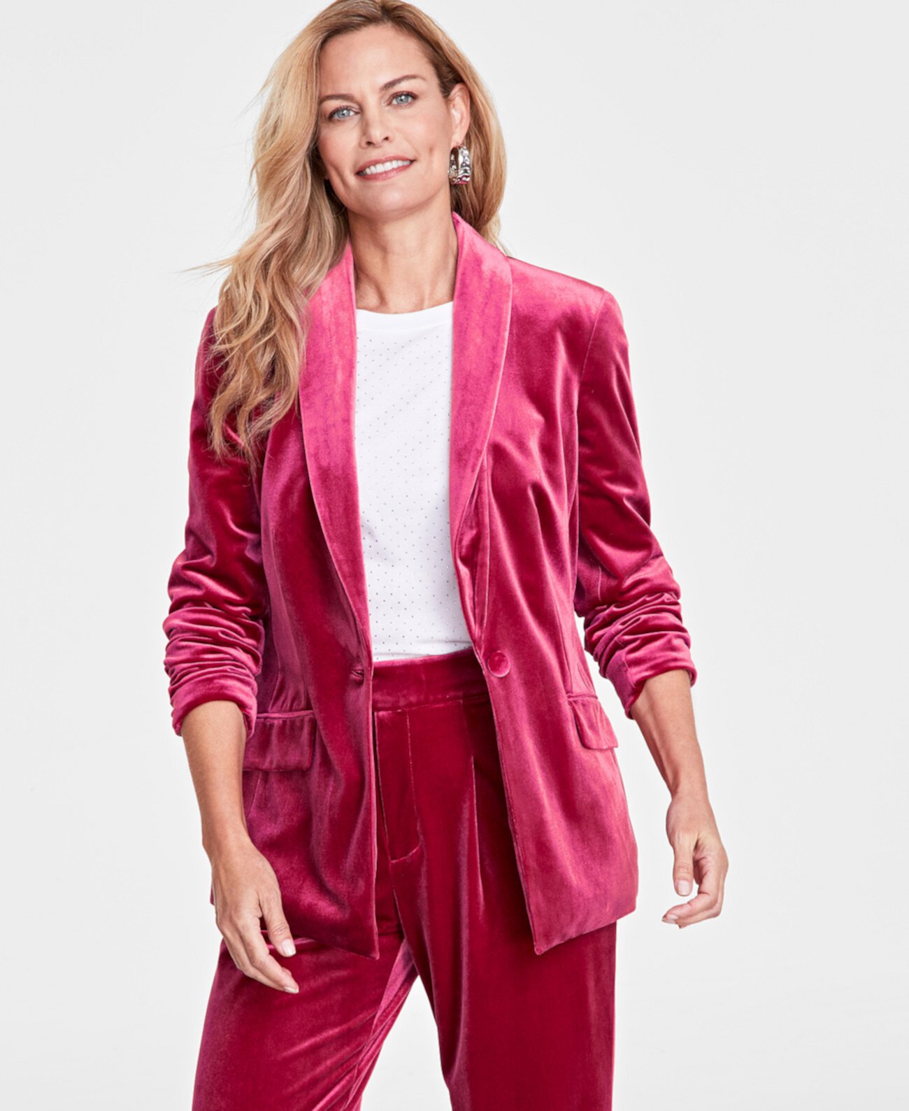 Women's Petite Velvet Blazer, Created for Macy's I.N.C. International Concepts