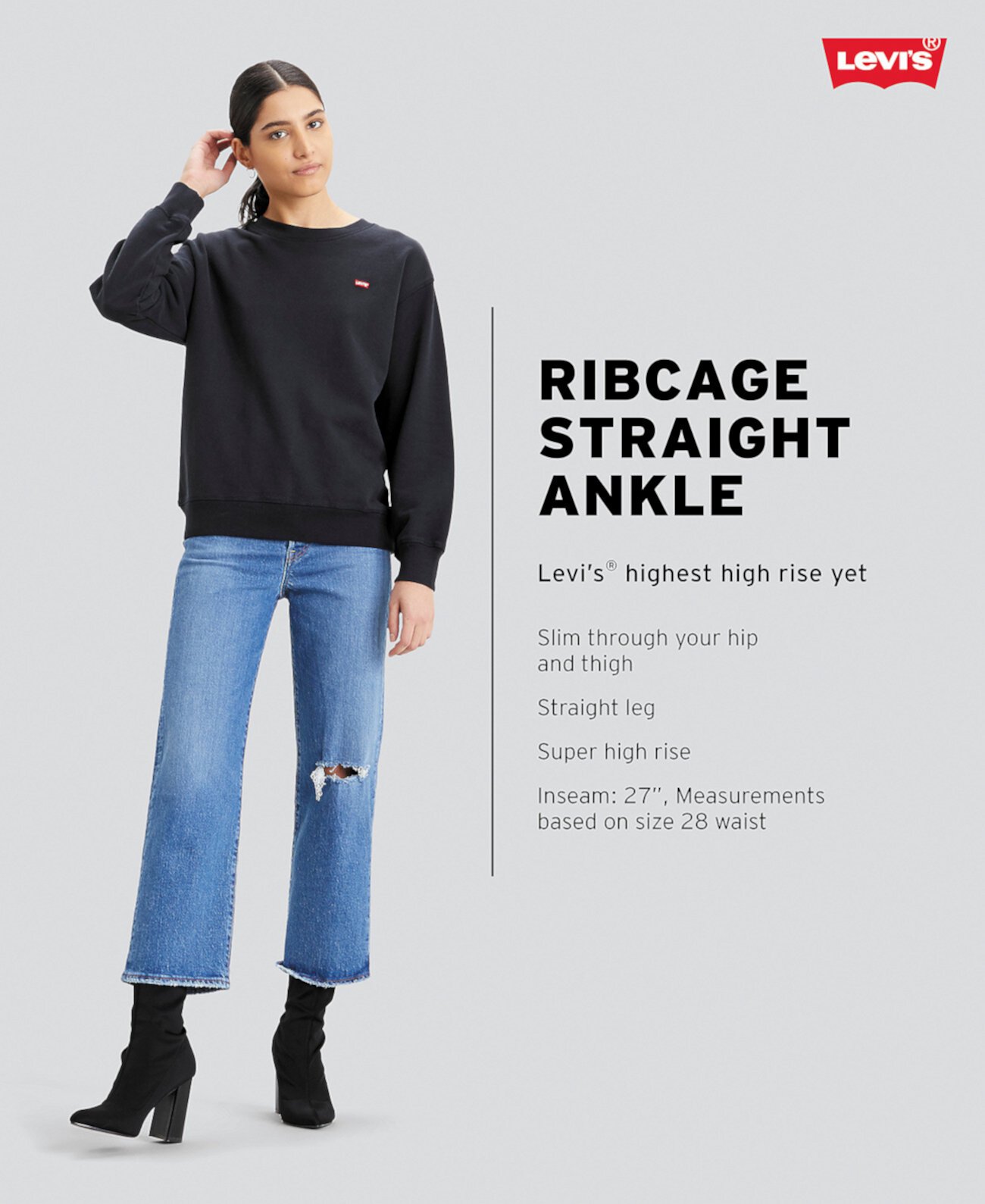 Женские Прямые Джинсы Levi's® Ribcage Levi's®