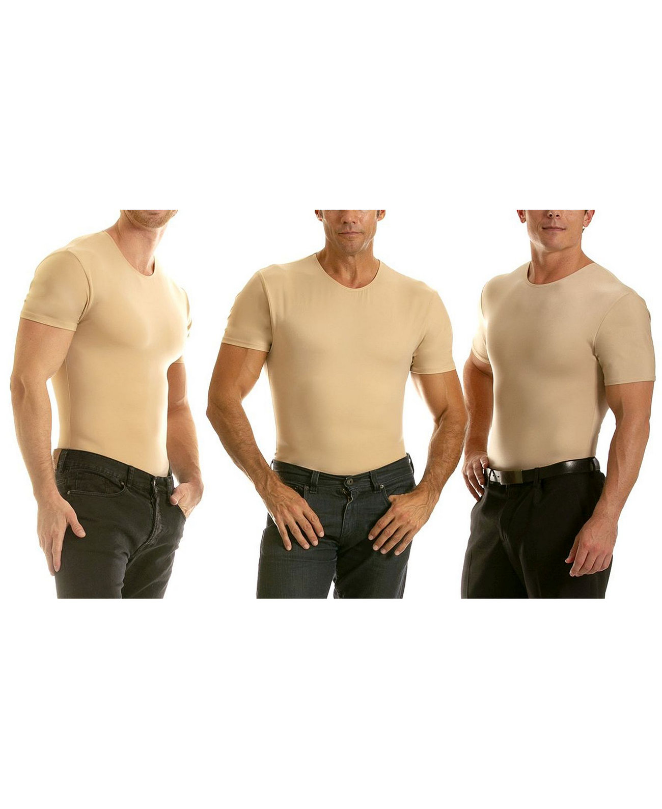 3 пары компрессионных мужских футболок с короткими рукавами и круглым вырезом Insta Slim Instaslim