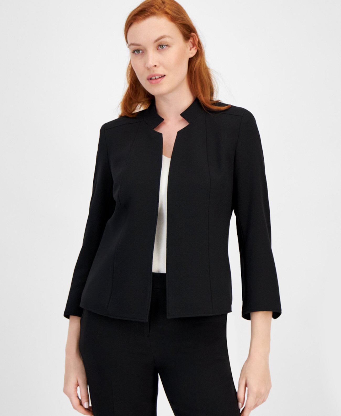 Пиджак Anne Klein Star-Collar Open-Front Blazer Anne Klein