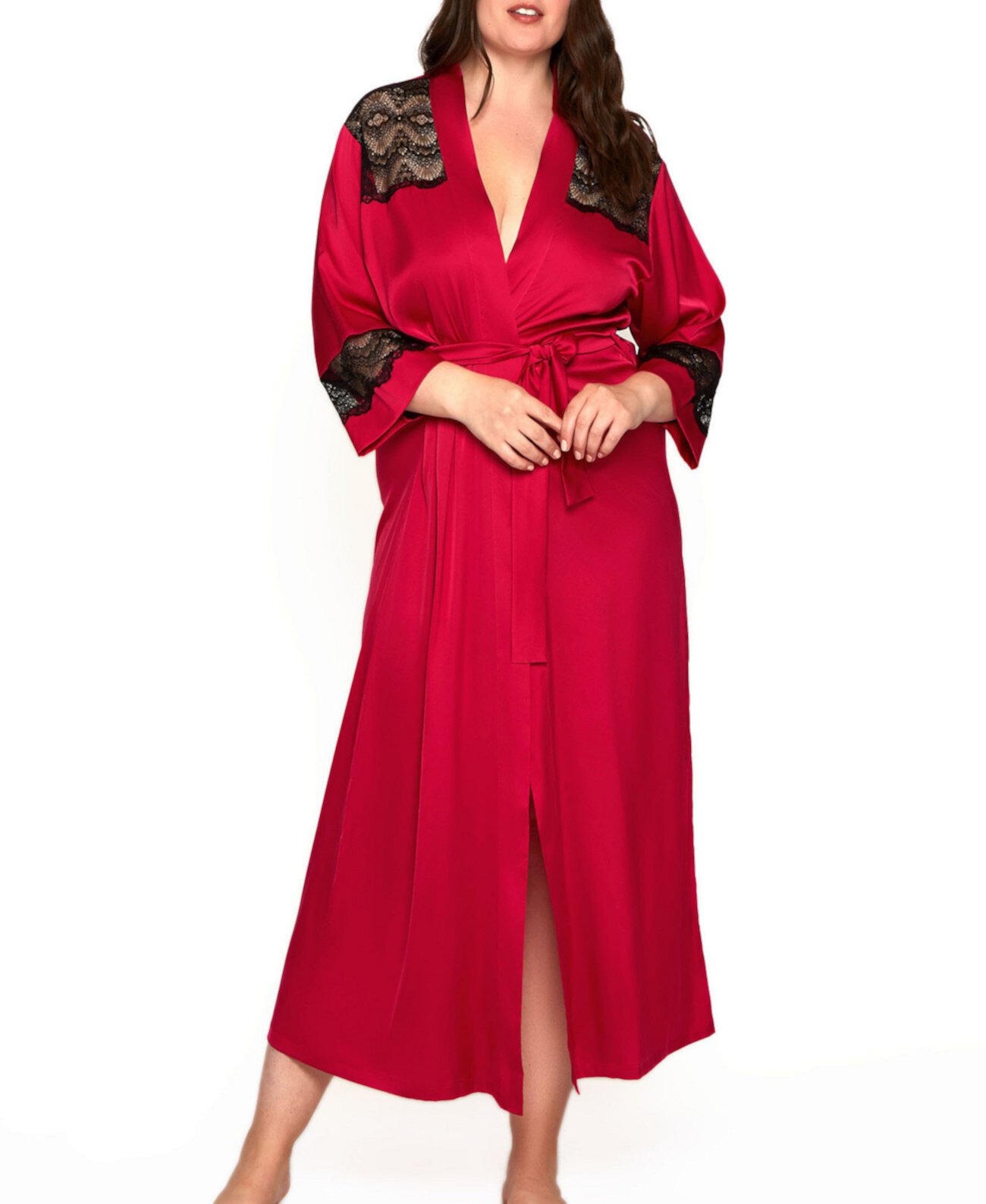 Женский роскошный длинный халат больших размеров с кружевной отделкой ICollection
